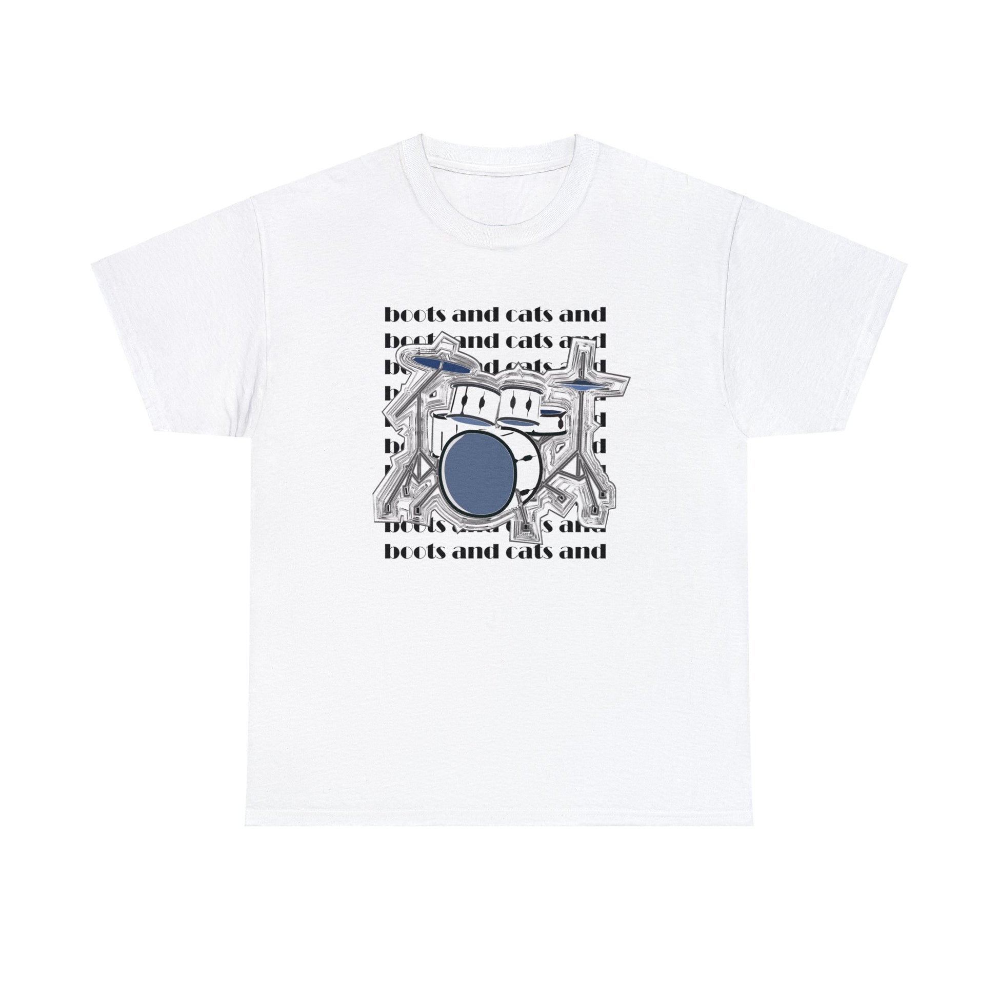 Boots and Cats Drumkit T-shirt, music t-shirt