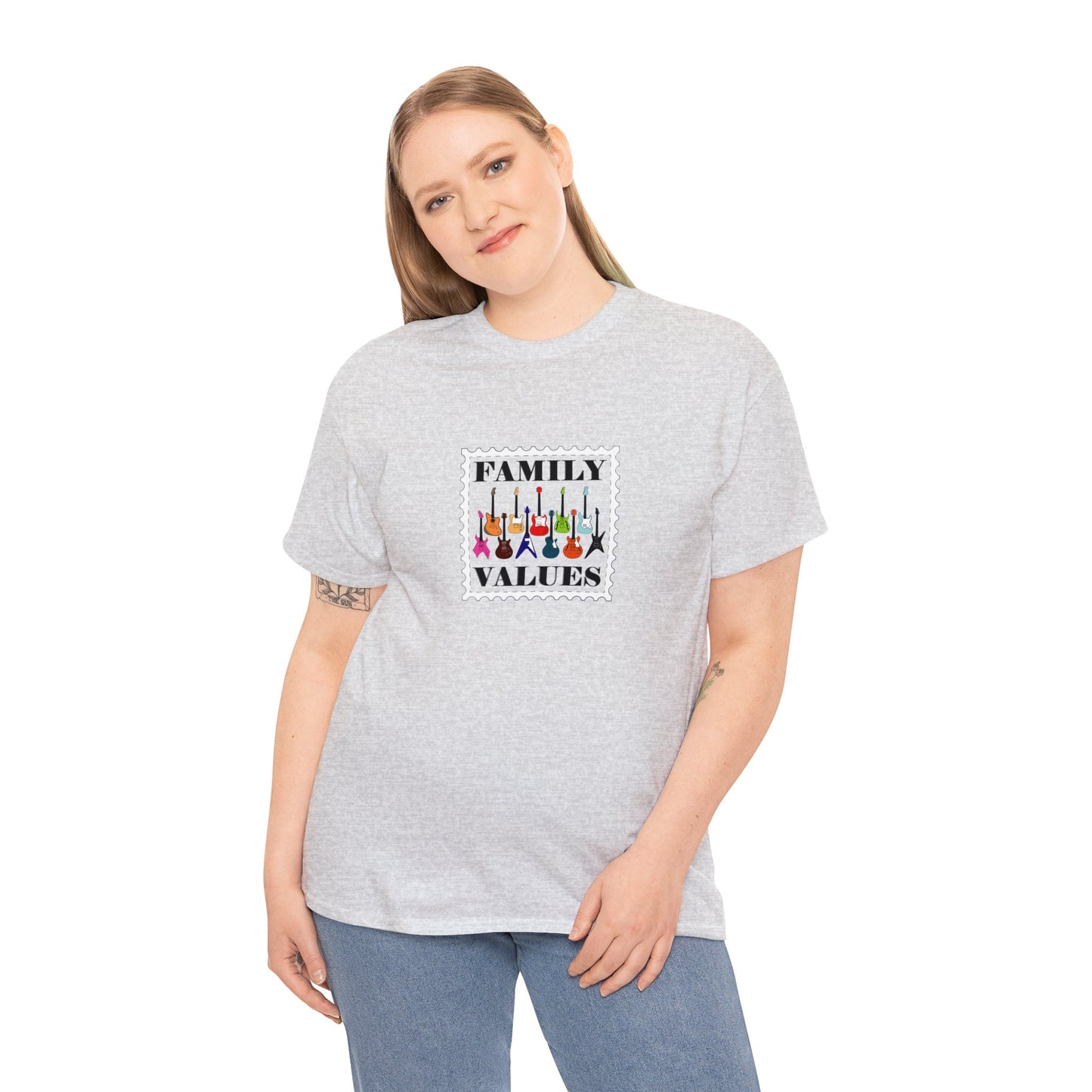 Family Values (Electric Guitars) - Unisex Heavy Cotton Tee