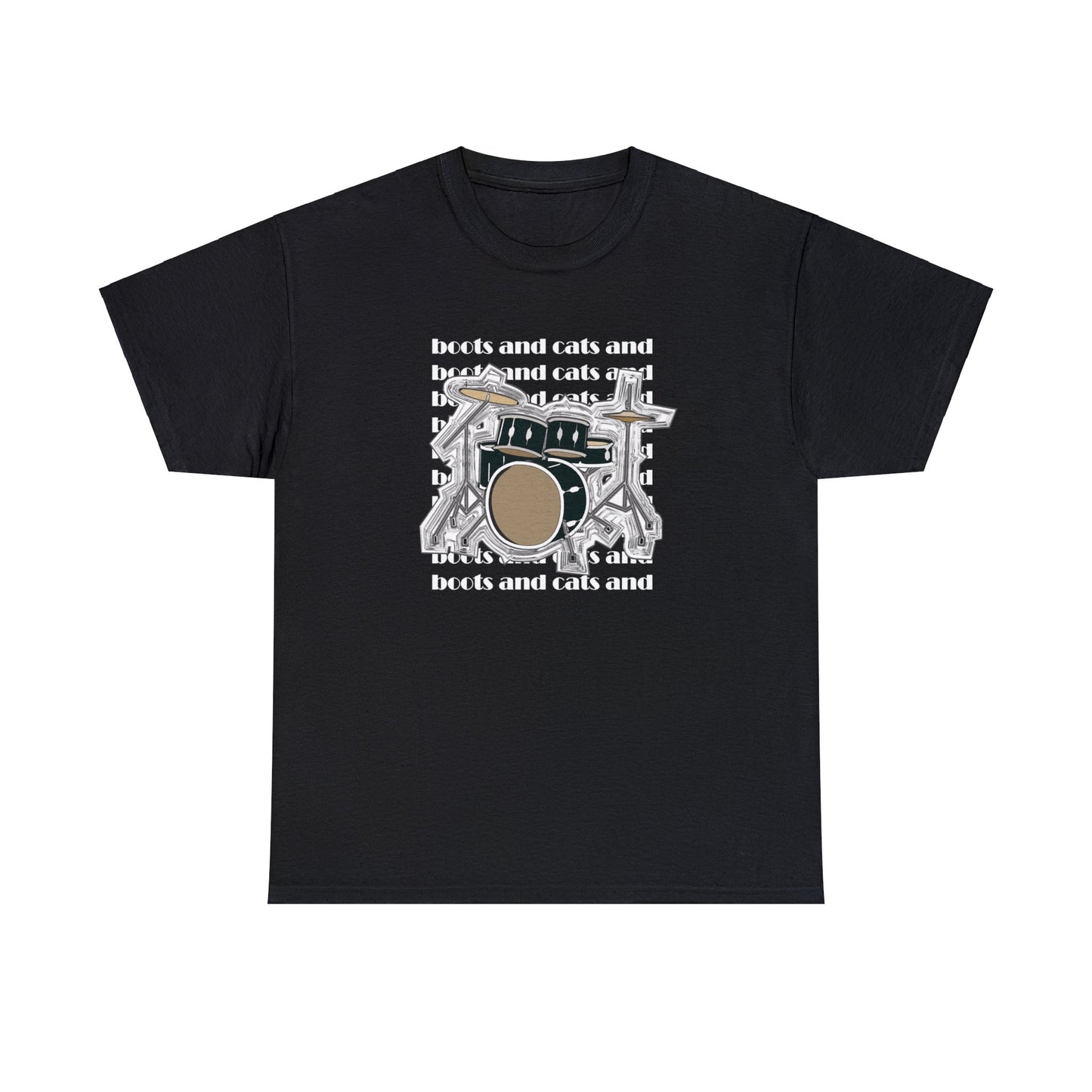 Boots and Cats Drumkit T-shirt, music t-shirt