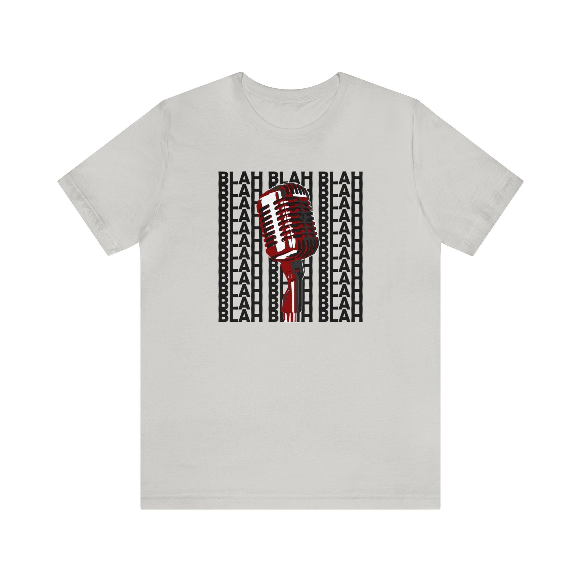 Microphone graphic tee, Music T-shirt, light grey shirt