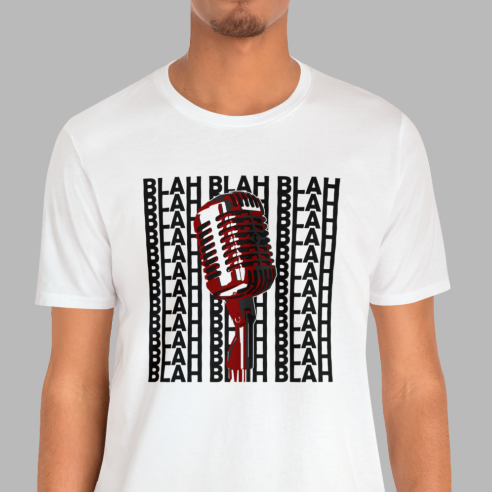 Microphone graphic tee, Music T-shirt, white shirt