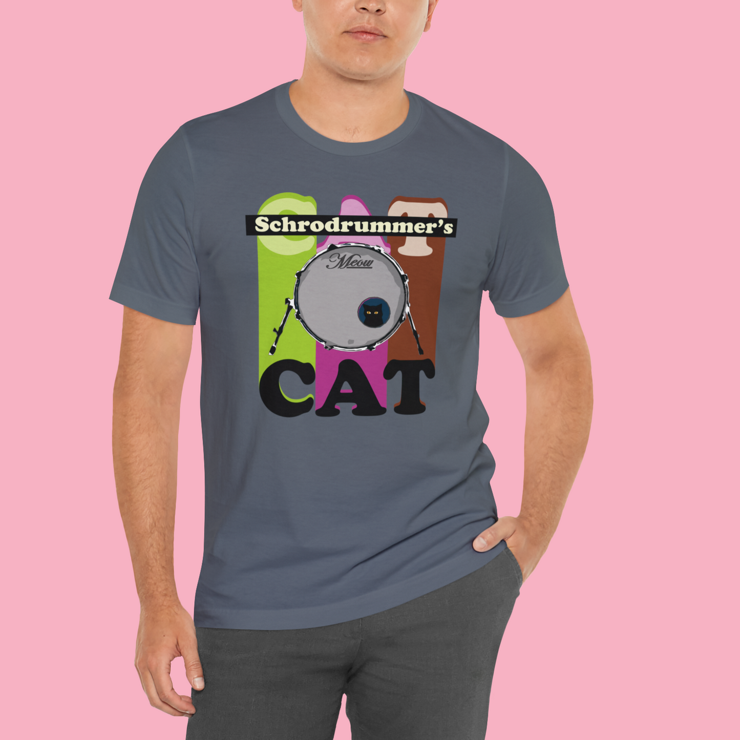 Schrodrummer's Cat (Percussion, Drumset) - Jersey Short Sleeve Tee