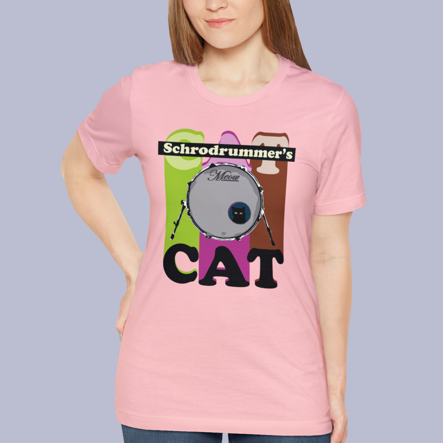 Schrodrummer's Cat (Percussion, Drumset) - Jersey Short Sleeve Tee